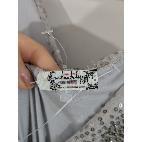 Free People Bali Speakeasy Flapper Vintage Fringe Embellished Bodysuit Dress M - Picture 5 of 10